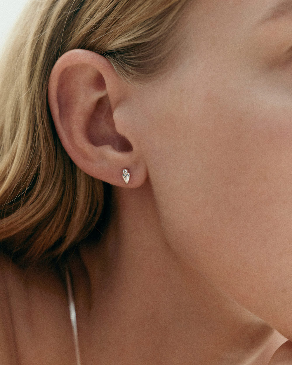 ABODE HEART STUDS (STERLING SILVER)