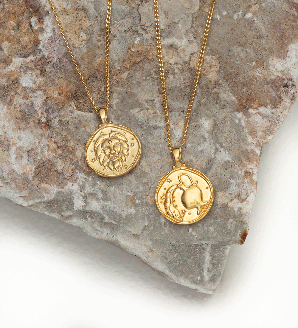 AQUARIUS ZODIAC NECKLACE (18K GOLD VERMEIL) IMAGE 5