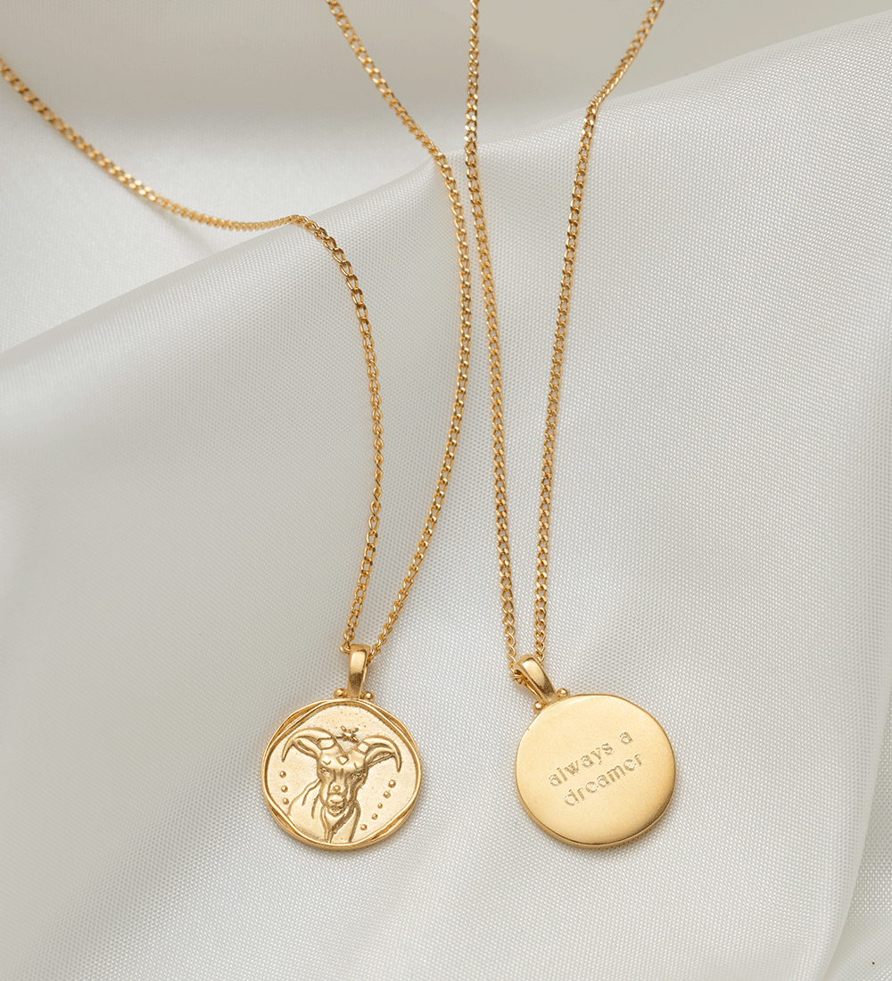 CAPRICORN ZODIAC NECKLACE (18K GOLD VERMEIL) IMAGE 3