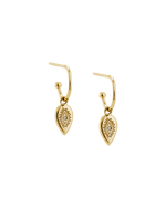 ETCHED TEARDROP HOOPS (18K GOLD PLATED) IMAGE 1