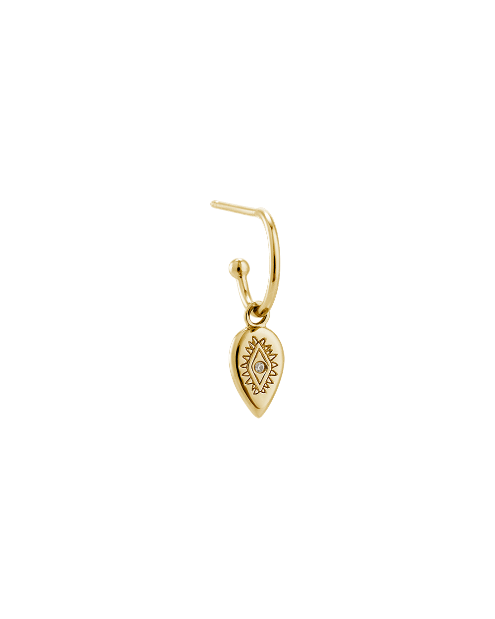 ETCHED TEARDROP HOOPS (18K GOLD PLATED) IMAGE 3