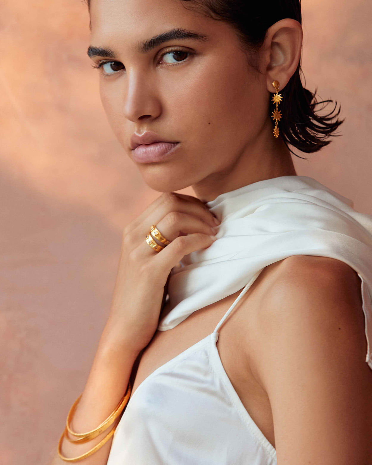 SOLIS EARRINGS (18K GOLD PLATED) IMAGE 3