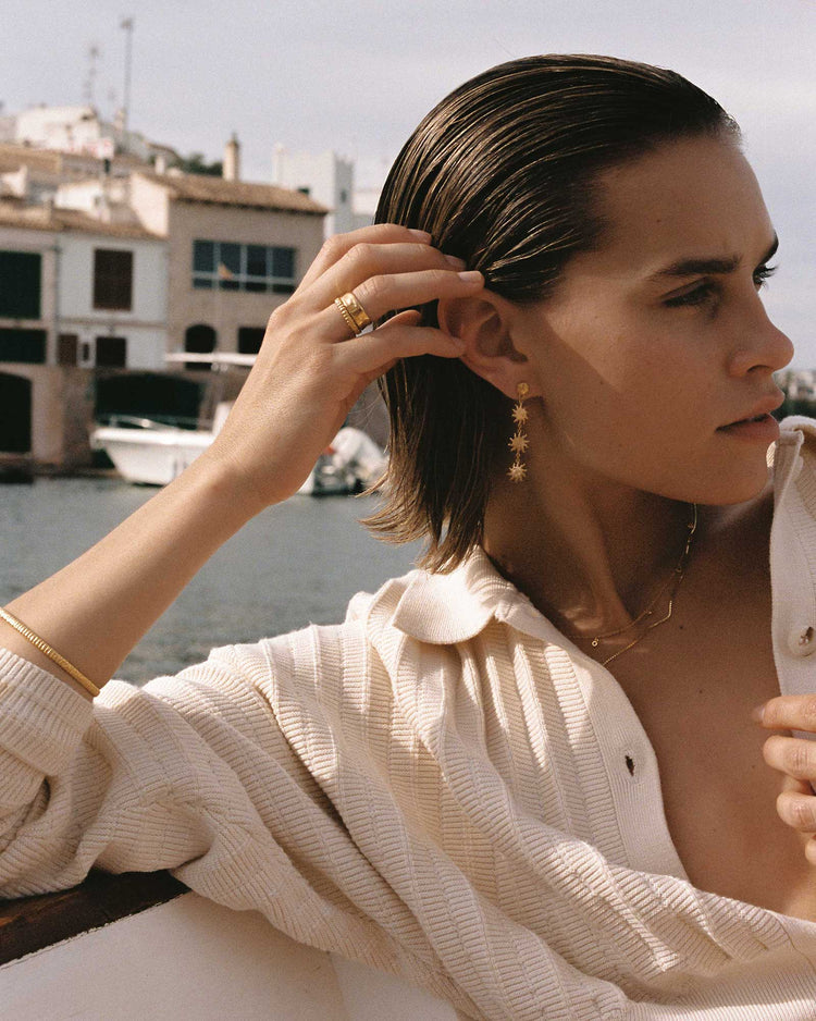 SOLIS EARRINGS (18K GOLD PLATED) IMAGE 2