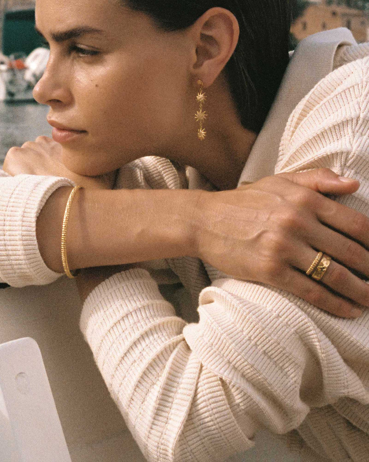 SOLIS EARRINGS (18K GOLD PLATED) IMAGE 6