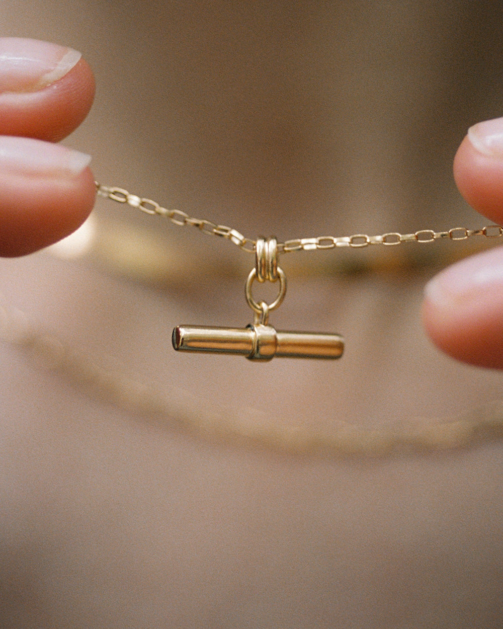 ROAM T-BAR NECKLACE (18K GOLD VERMEIL) IMAGE 4
