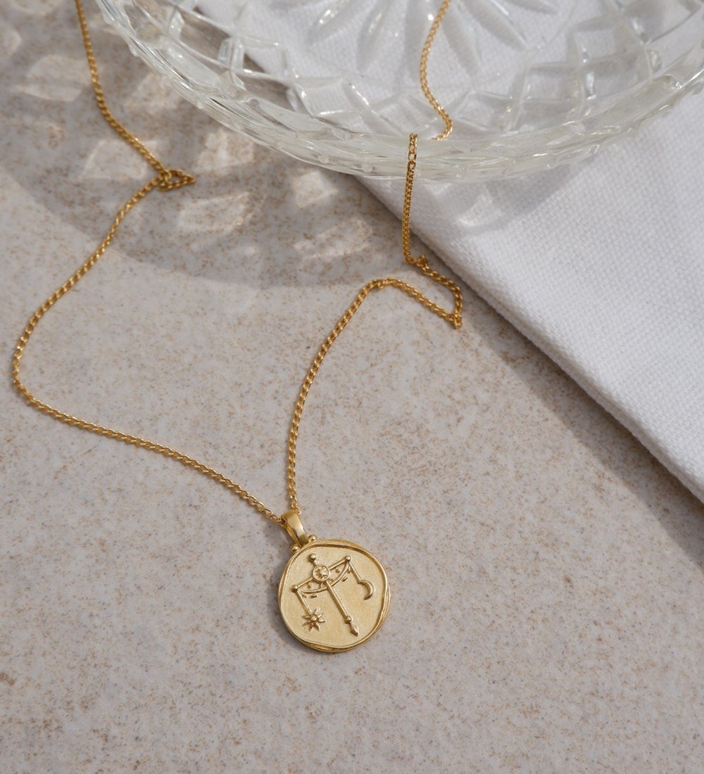 LIBRA ZODIAC NECKLACE (18K GOLD VERMEIL) IMAGE 3