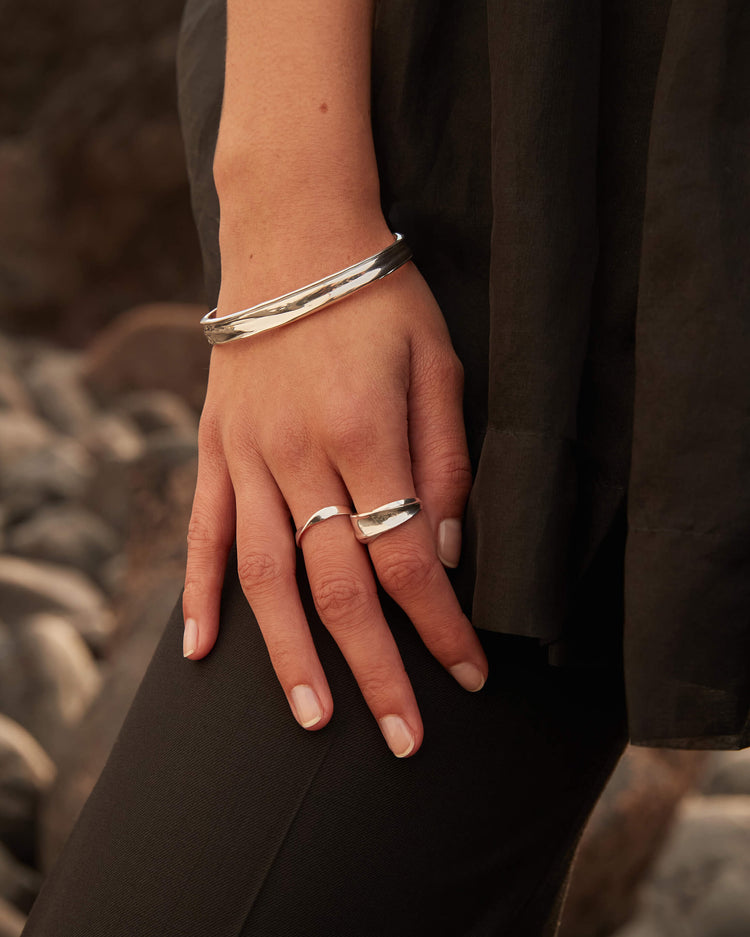 FOLD BAND RING (STERLING SILVER) - IMAGE 2