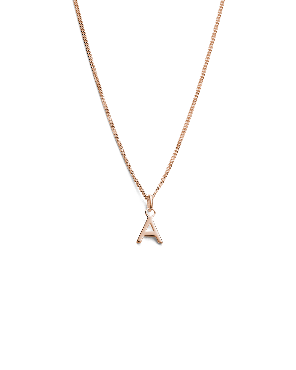 OUTLINE INITIAL NECKLACE A-Z (18K ROSE GOLD VERMEIL)