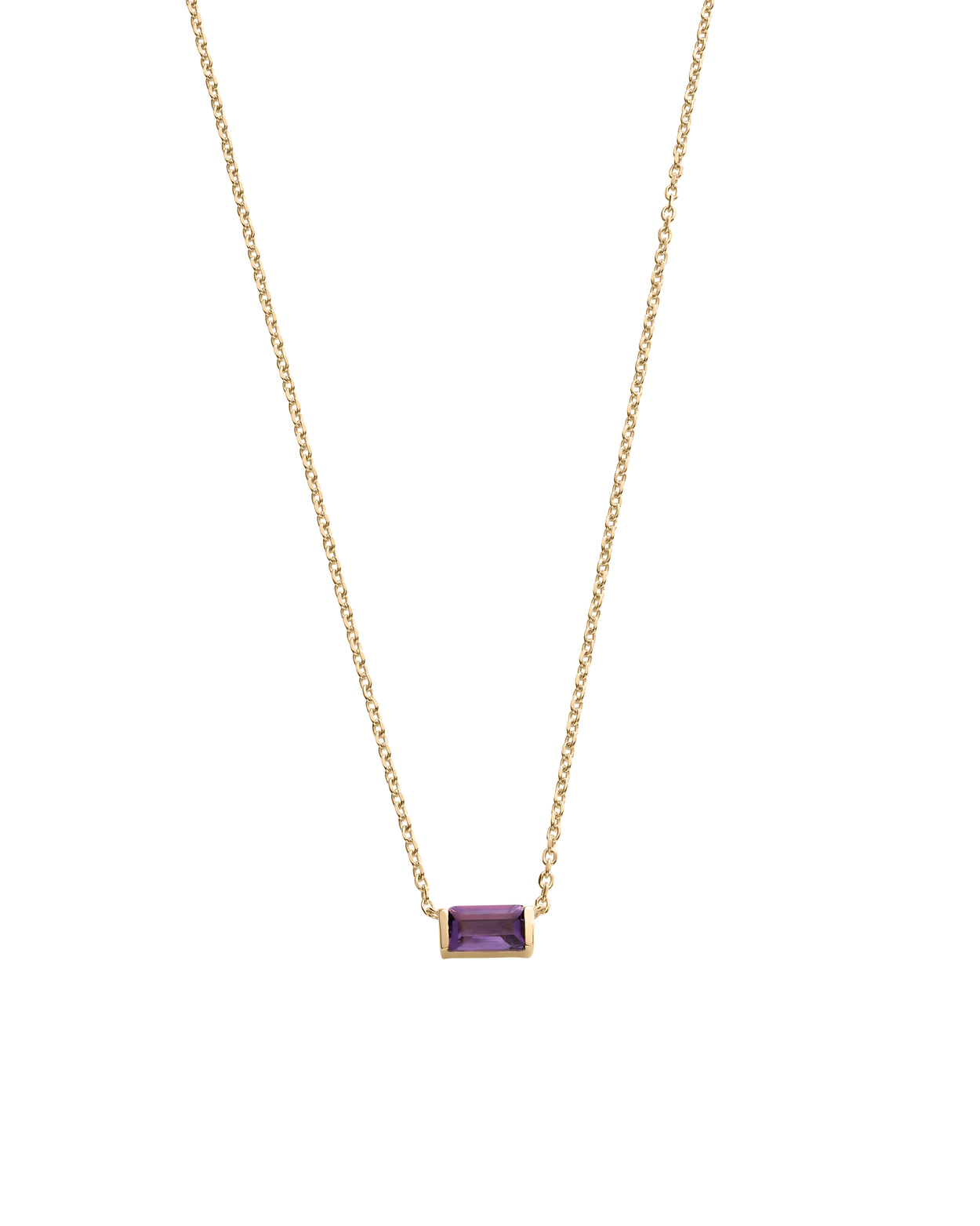 BAGUETTE BIRTHSTONE NECKLACE (18K GOLD VERMEIL) IMAGE 1