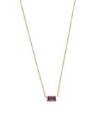 BAGUETTE BIRTHSTONE NECKLACE (18K GOLD VERMEIL) IMAGE 1