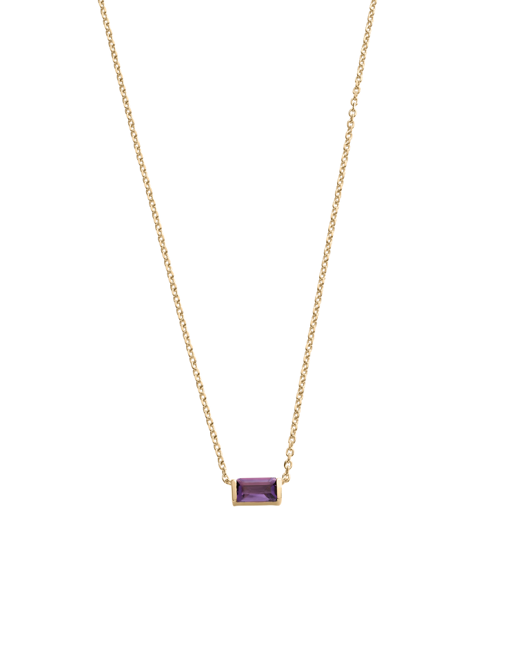 BAGUETTE BIRTHSTONE NECKLACE (18K GOLD VERMEIL) IMAGE 1