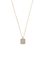 BLUE LACE AGATE PENDANT NECKLACE (18K GOLD VERMEIL)