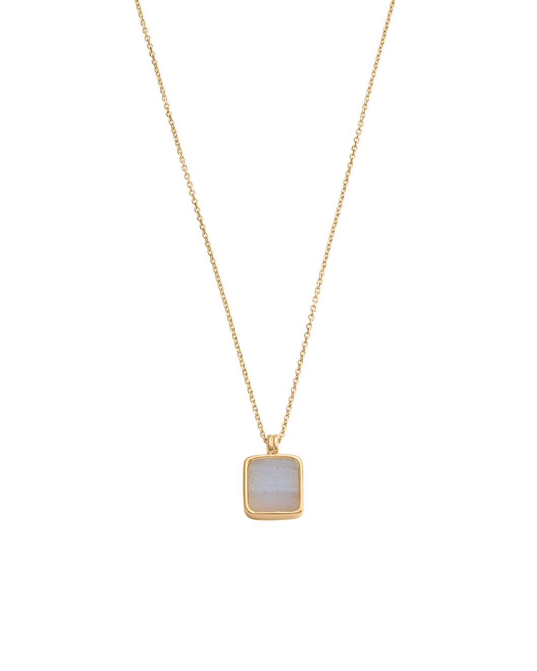 BLUE LACE AGATE PENDANT NECKLACE (18K GOLD VERMEIL) IMAGE 1