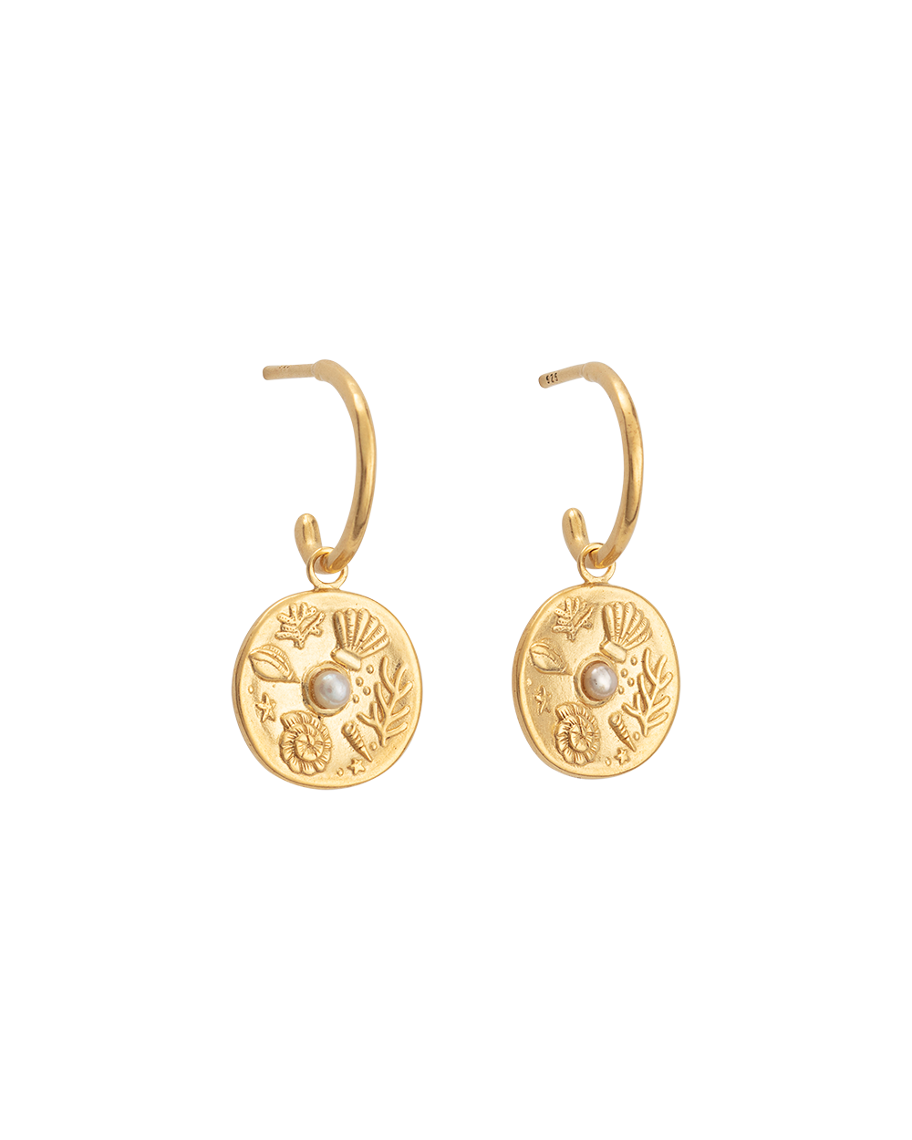 BY THE SEA HOOPS (18K GOLD PLATED) IMAGE 1