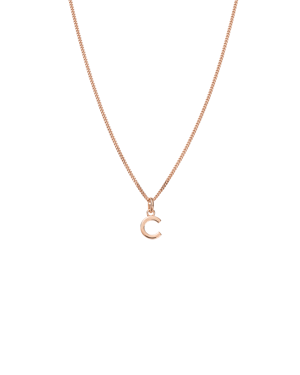 OUTLINE INITIAL NECKLACE A-Z (18K ROSE GOLD VERMEIL)