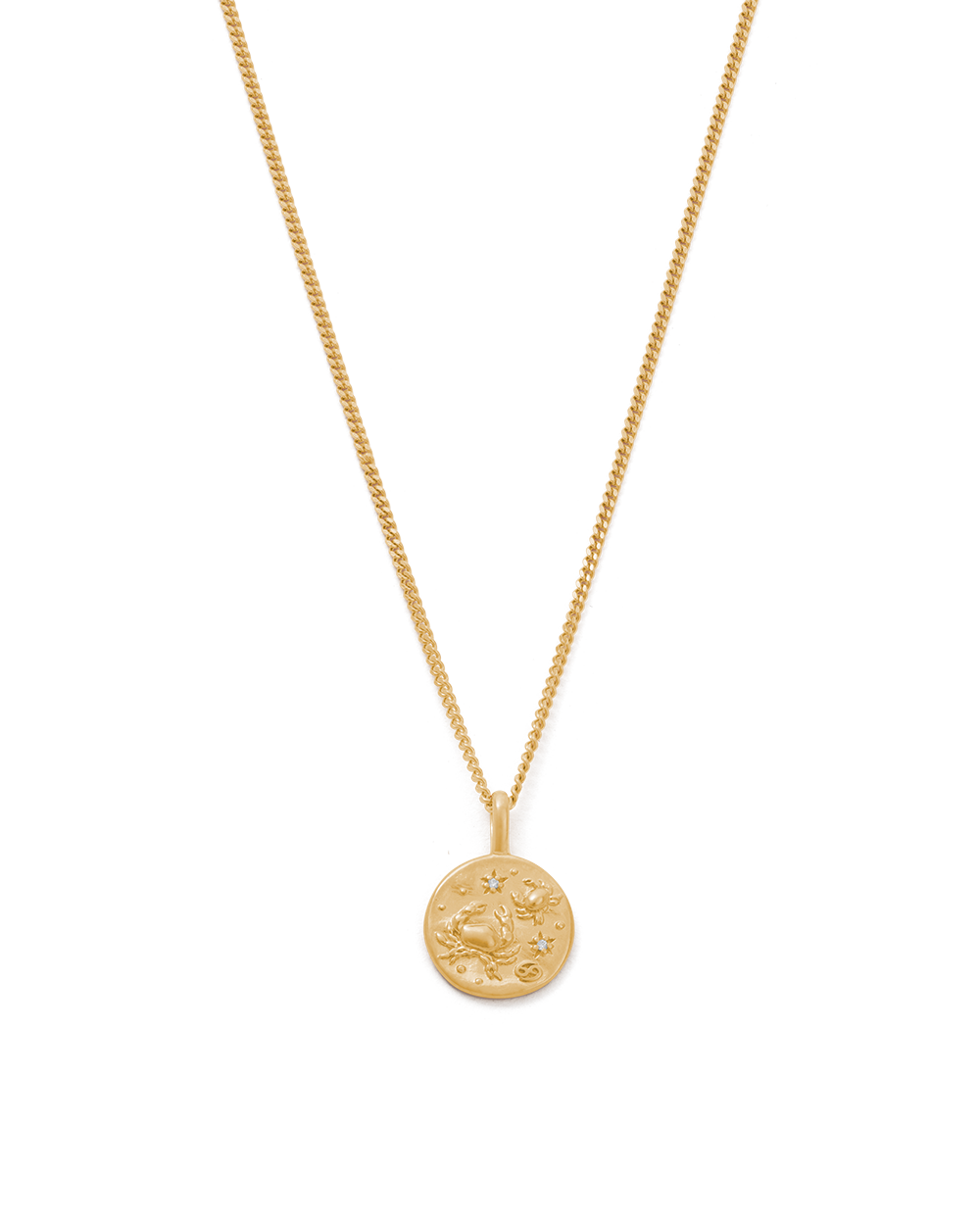 CANCER PETITE ZODIAC NECKLACE (18K GOLD VERMEIL)