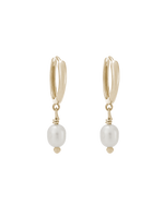 CLASSIC PEARL HOOPS (9K GOLD) IMAGE 1