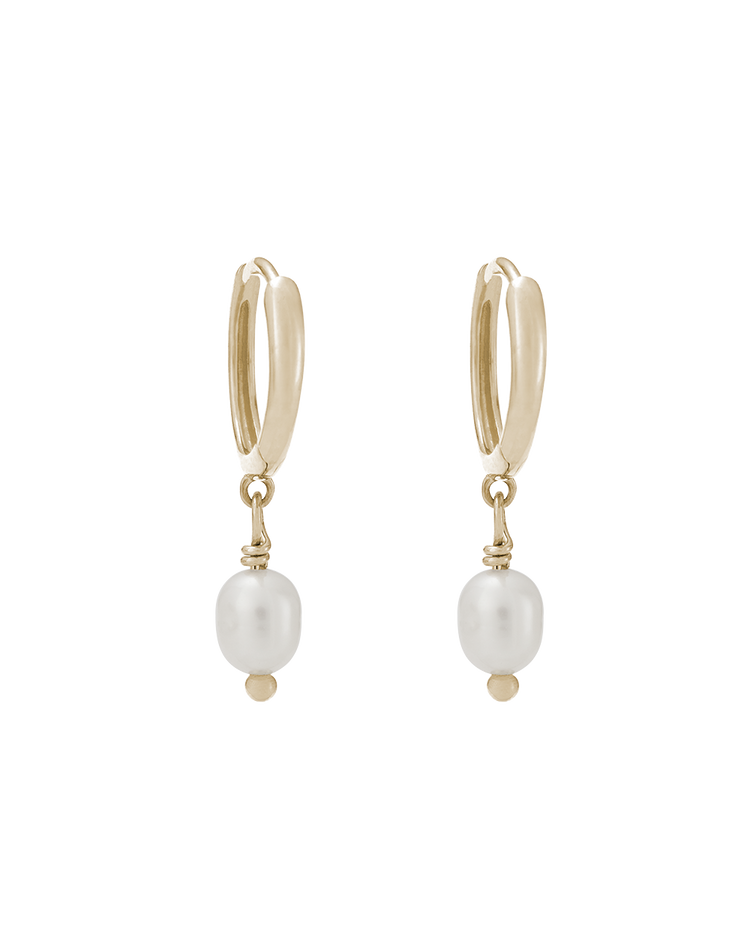CLASSIC PEARL HOOPS (9K GOLD) IMAGE 1