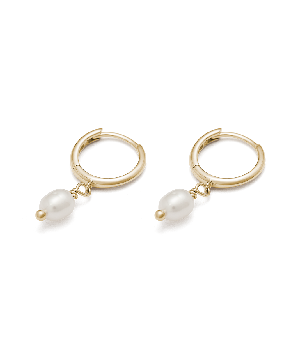 CLASSIC PEARL HOOPS (9K GOLD)