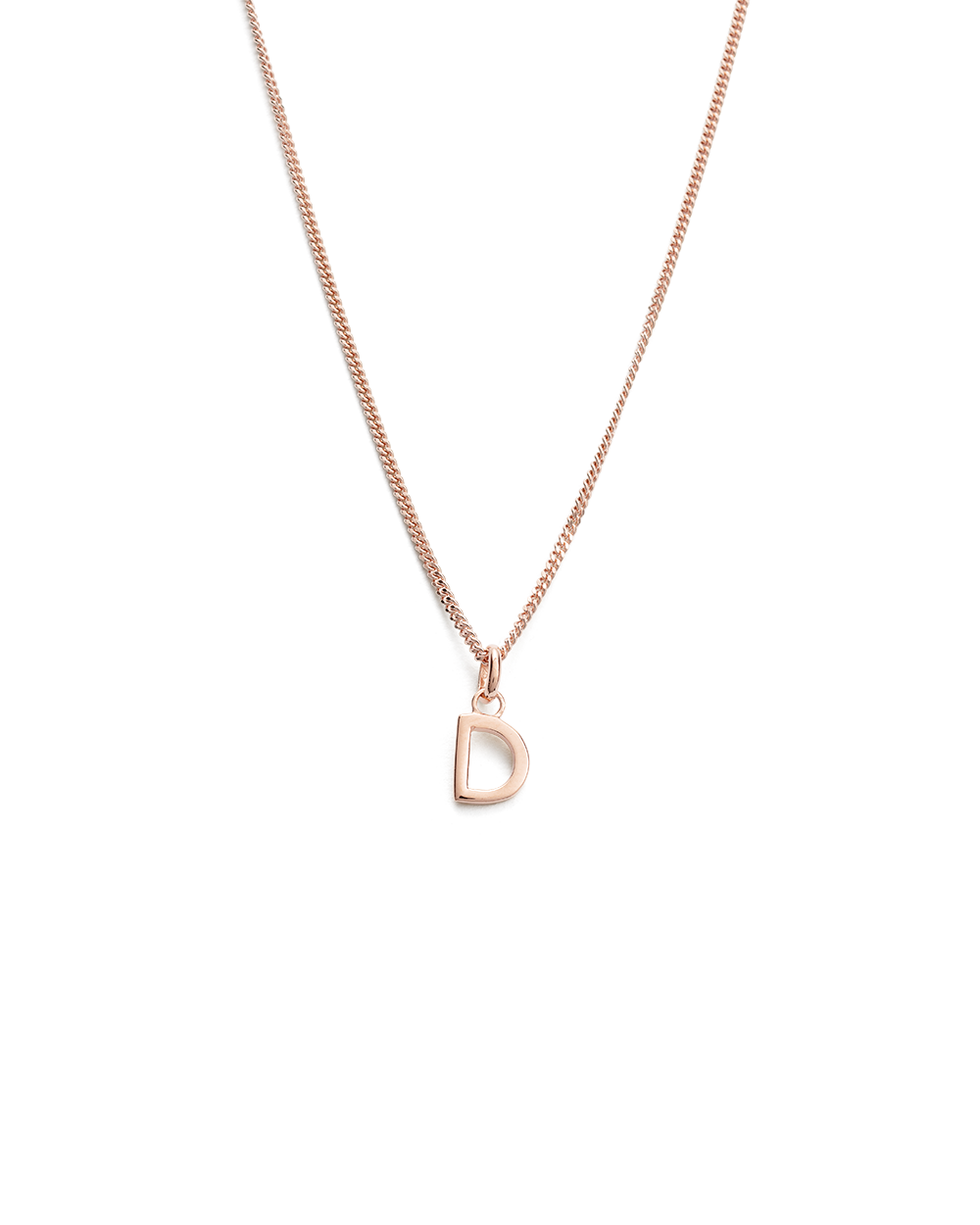 OUTLINE INITIAL NECKLACE A-Z (18K ROSE GOLD VERMEIL)