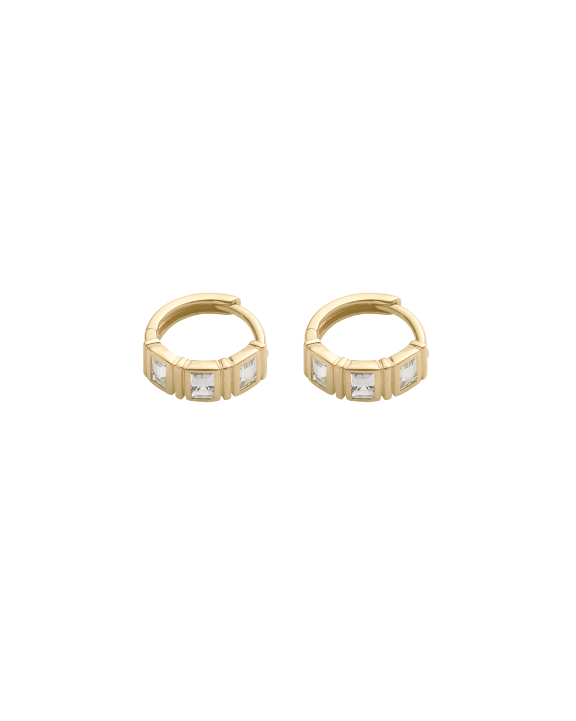 ELYSIUM BAGUETTE SAPPHIRE HOOPS (9K GOLD) IMAGE 4