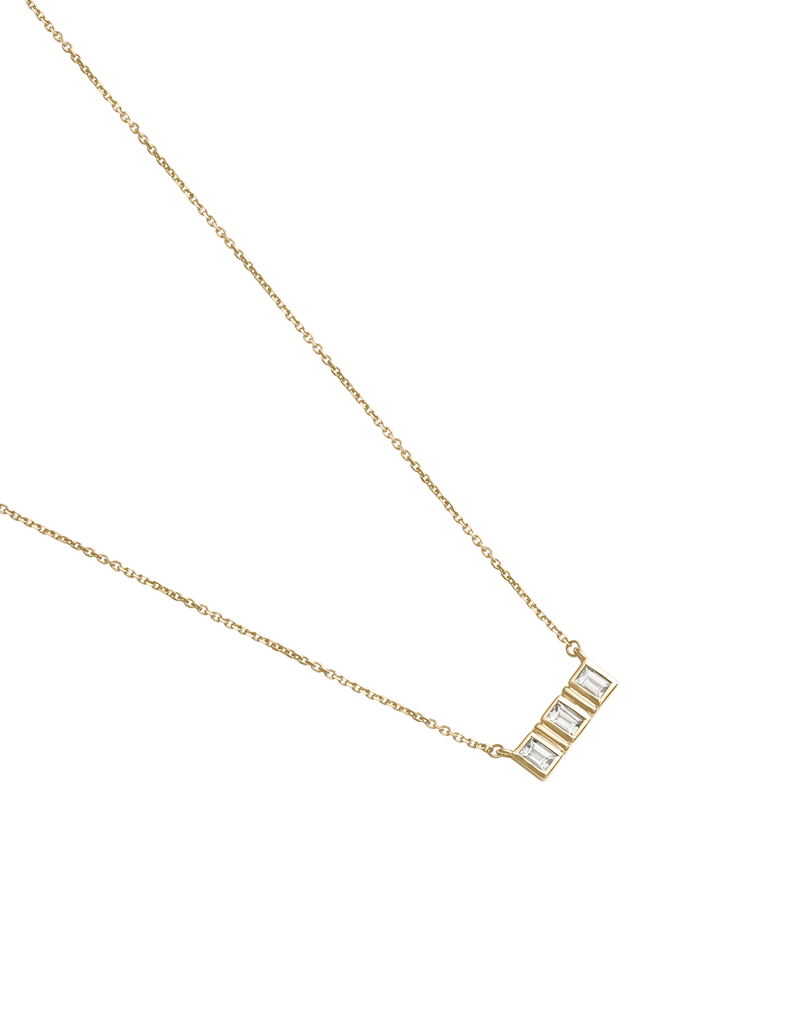 ELYSIUM BAGUETTE SAPPHIRE NECKLACE (9K GOLD)