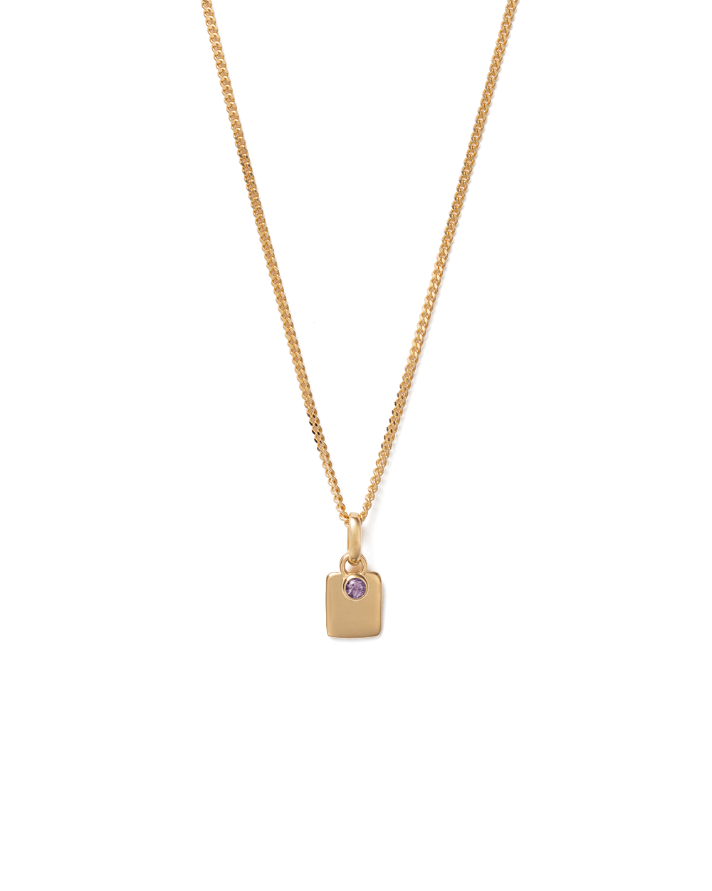 ENGRAVABLE BIRTHSTONE NECKLACE (18K GOLD VERMEIL) IMAGE 7