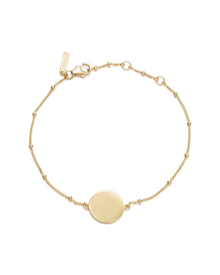 ENGRAVABLE DISC BRACELET (18K GOLD VERMEIL)