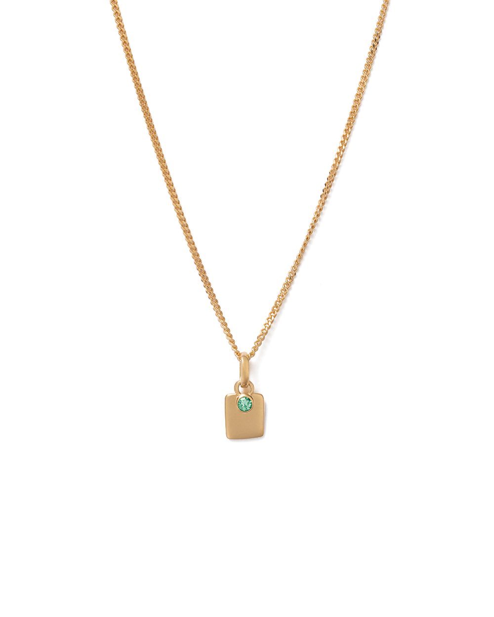 ENGRAVABLE BIRTHSTONE NECKLACE (18K GOLD VERMEIL) IMAGE 1