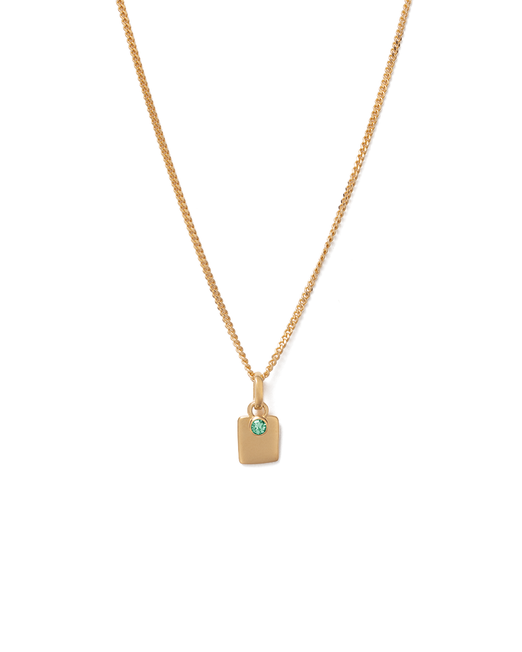 ENGRAVABLE BIRTHSTONE NECKLACE (18K GOLD VERMEIL) IMAGE 1