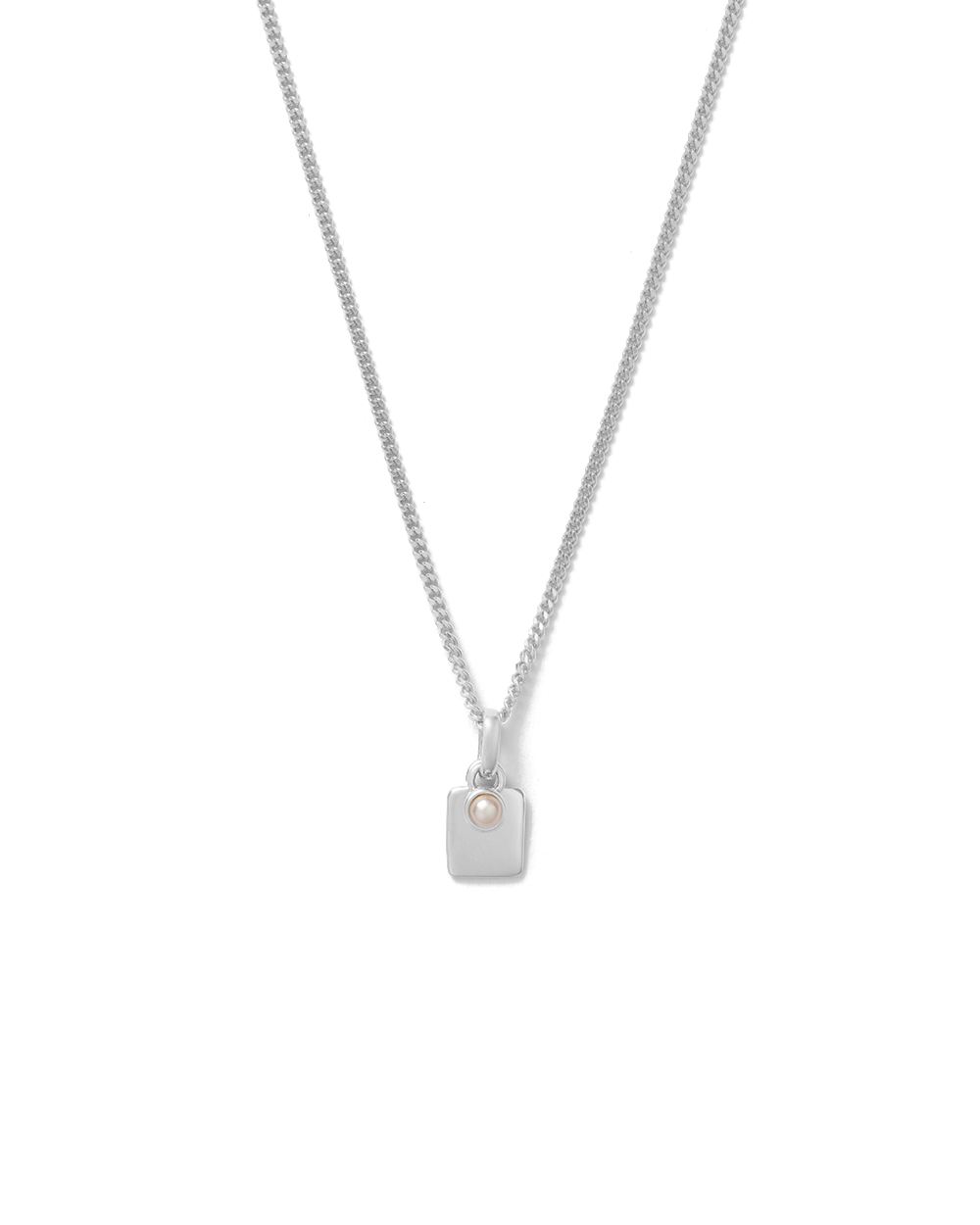 ENGRAVABLE BIRTHSTONE NECKLACE (STERLING SILVER)