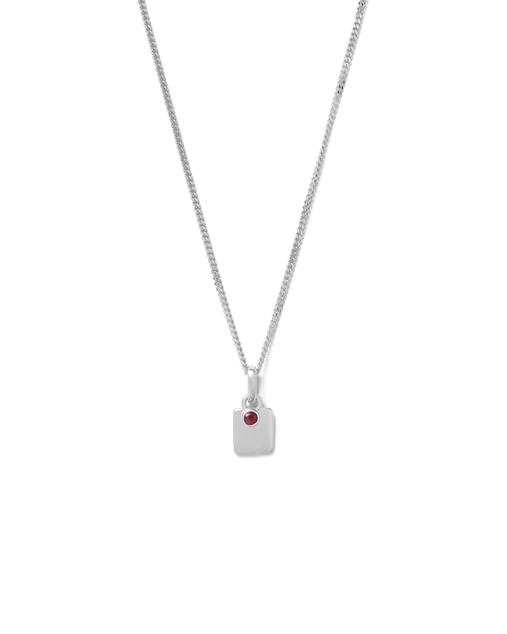 ENGRAVABLE BIRTHSTONE NECKLACE (STERLING SILVER) IMAGE 8