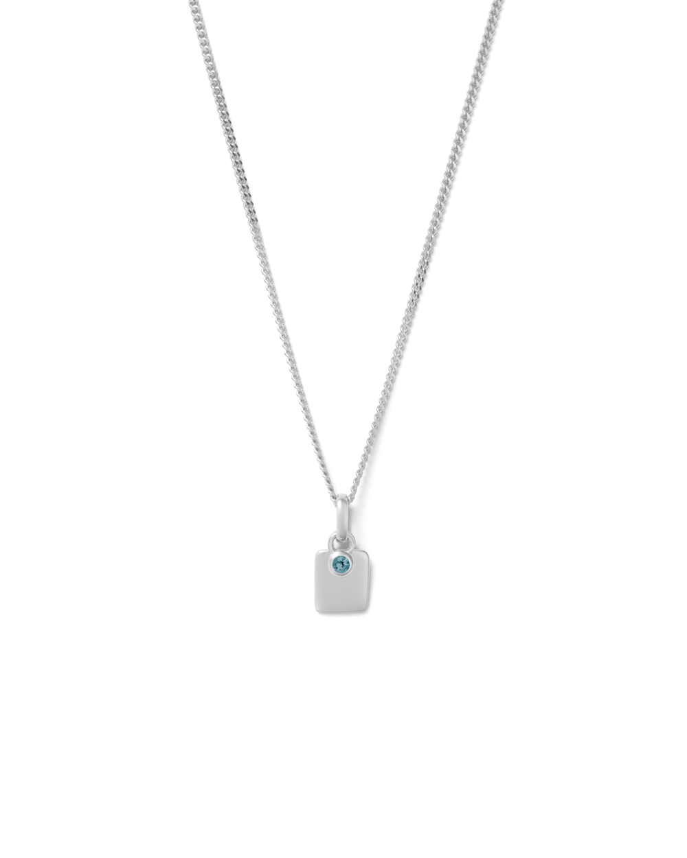 ENGRAVABLE BIRTHSTONE NECKLACE (STERLING SILVER) IMAGE 7