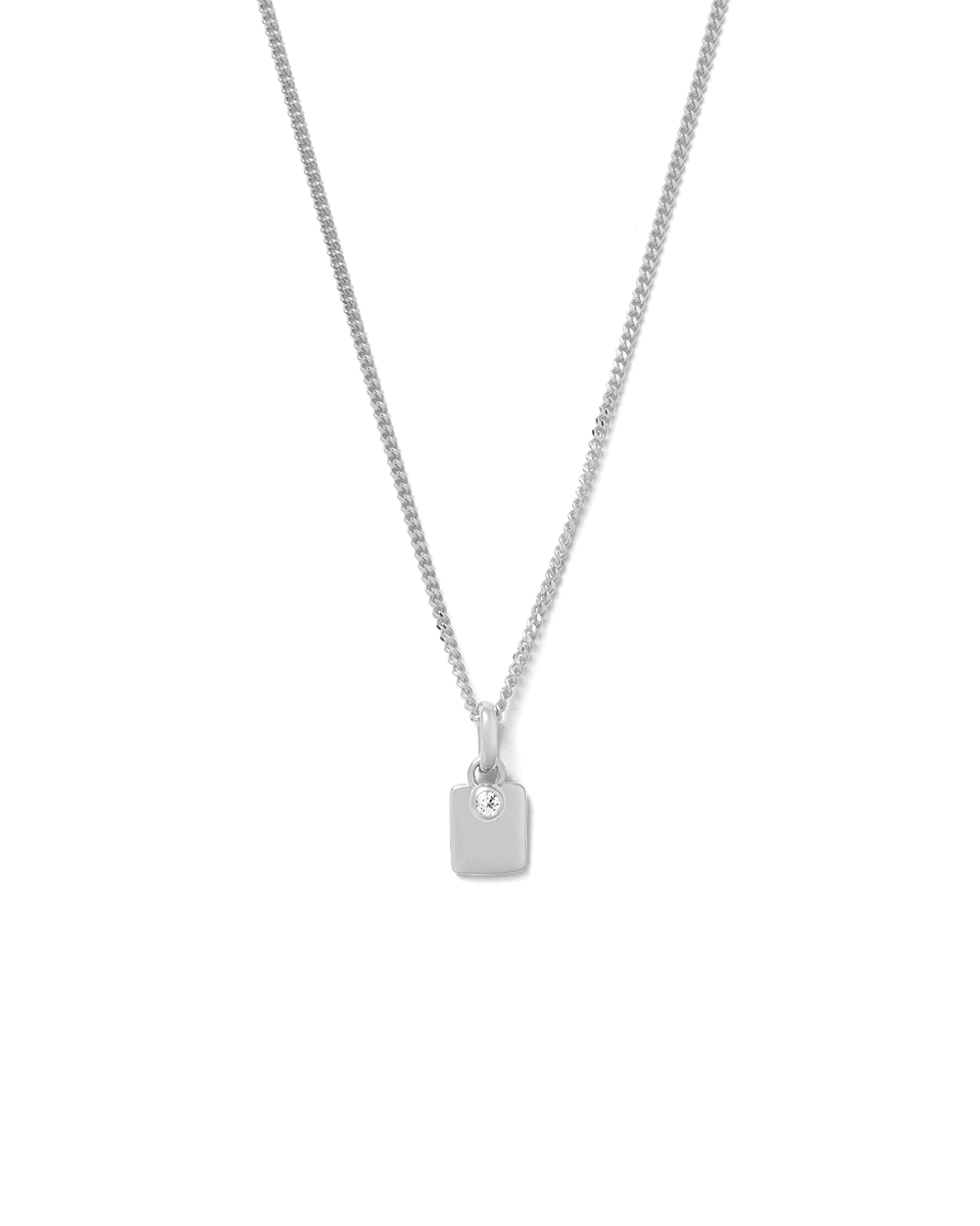 ENGRAVABLE BIRTHSTONE NECKLACE (STERLING SILVER)