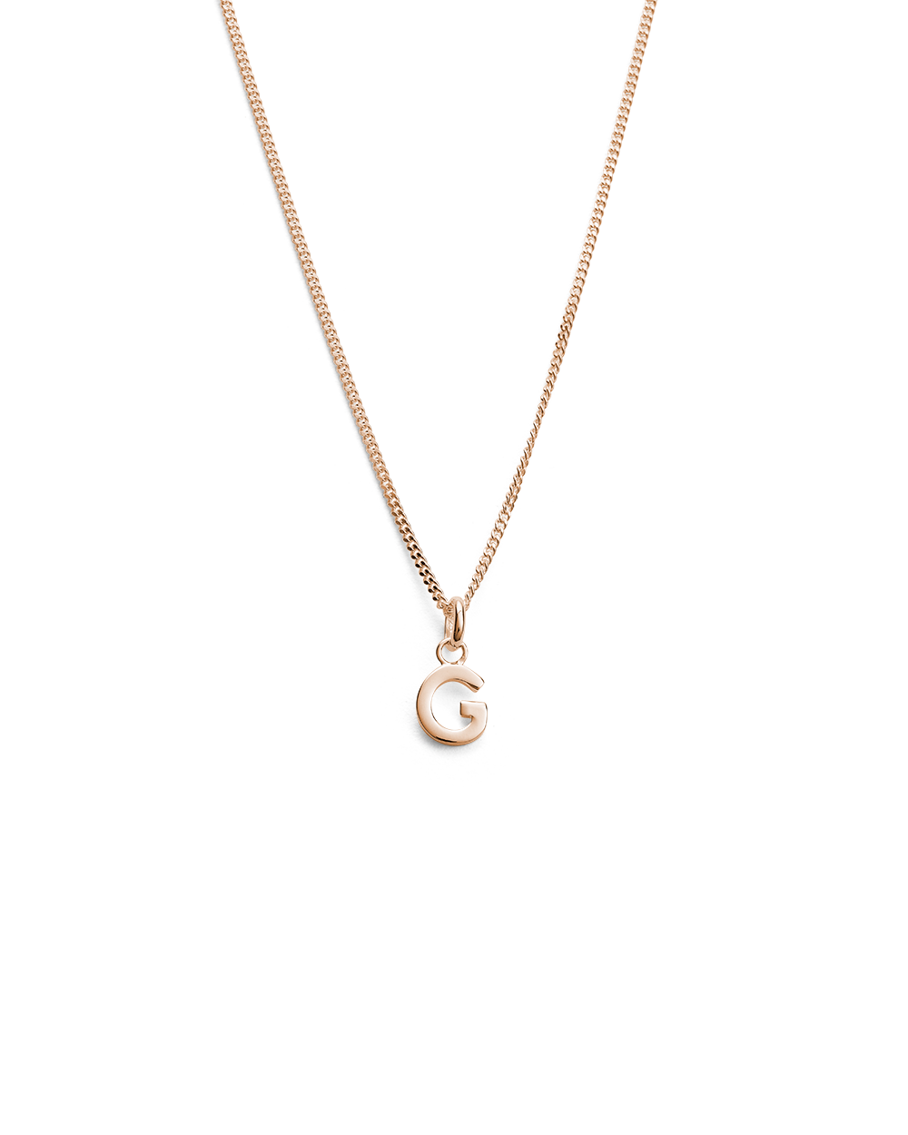 OUTLINE INITIAL NECKLACE A-Z (18K ROSE GOLD VERMEIL)