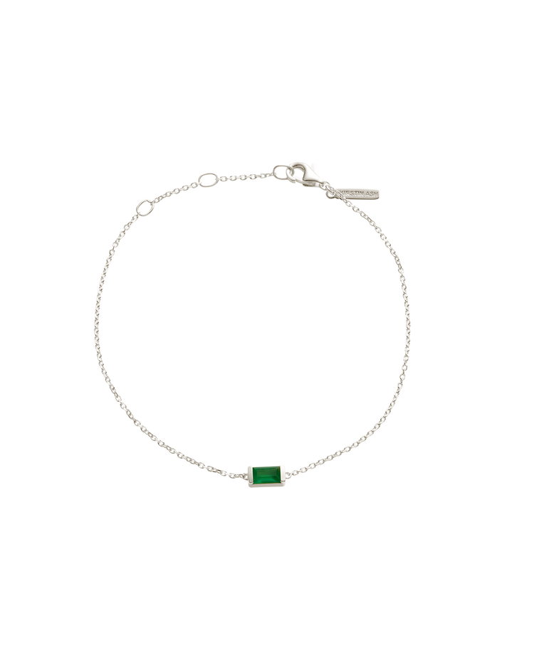 BAGUETTE BIRTHSTONE BRACELET (STERLING SILVER)