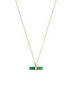 GREEN ONYX T-BAR NECKLACE (18K GOLD VERMEIL)