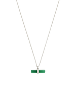 GREEN ONYX T-BAR NECKLACE (STERLING SILVER) IMAGE 1