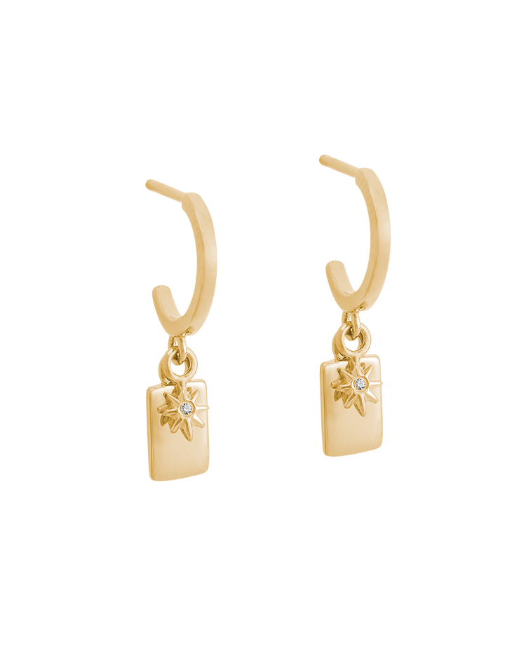 GUIDING STAR HOOPS (18K GOLD PLATED) IMAGE 1