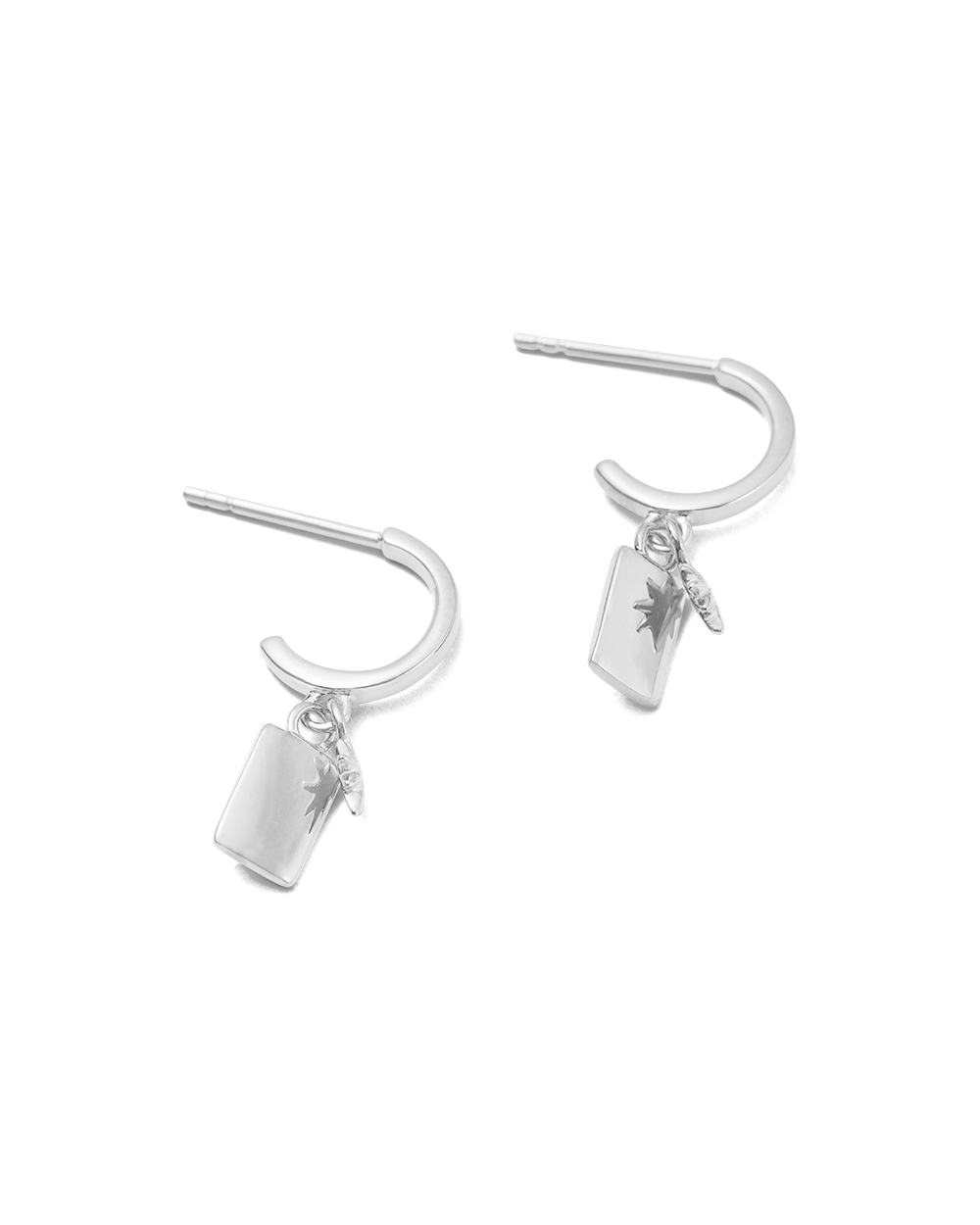 GUIDING STAR HOOPS (STERLING SILVER) IMAGE 4