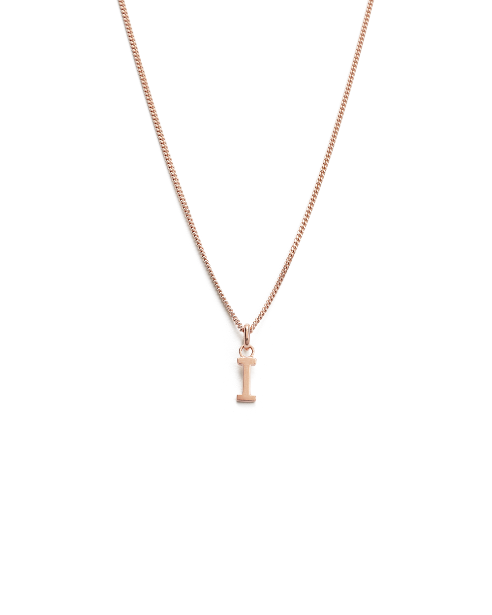 OUTLINE INITIAL NECKLACE A-Z (18K ROSE GOLD VERMEIL)