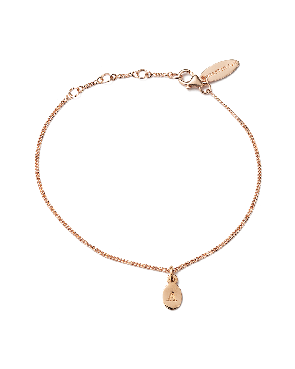 INITIAL BRACELET A-Z (18K ROSE GOLD VERMEIL) IMAGE 1