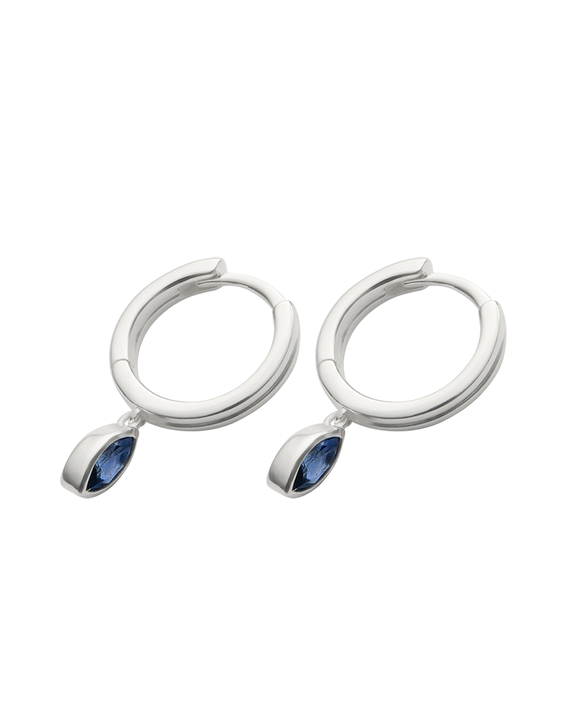 INK DROP HOOPS (STERLING SILVER)