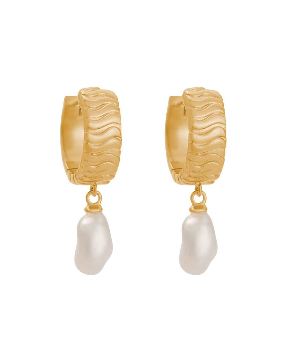 ISOLE PEARL HOOPS (18K GOLD PLATED) IMAGE 1