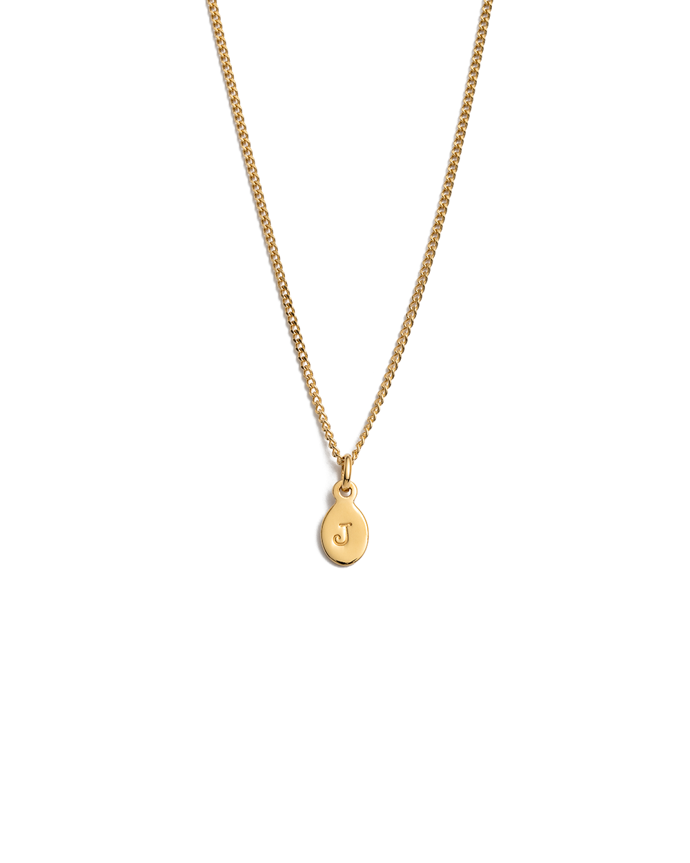 Hammered Initial Charm Necklace in Gold | Lisa Angel