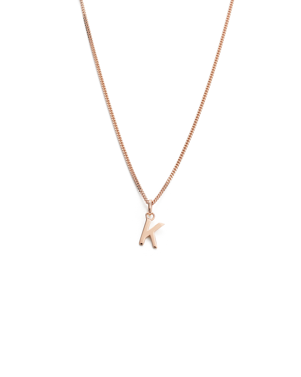 OUTLINE INITIAL NECKLACE A-Z (18K ROSE GOLD VERMEIL)