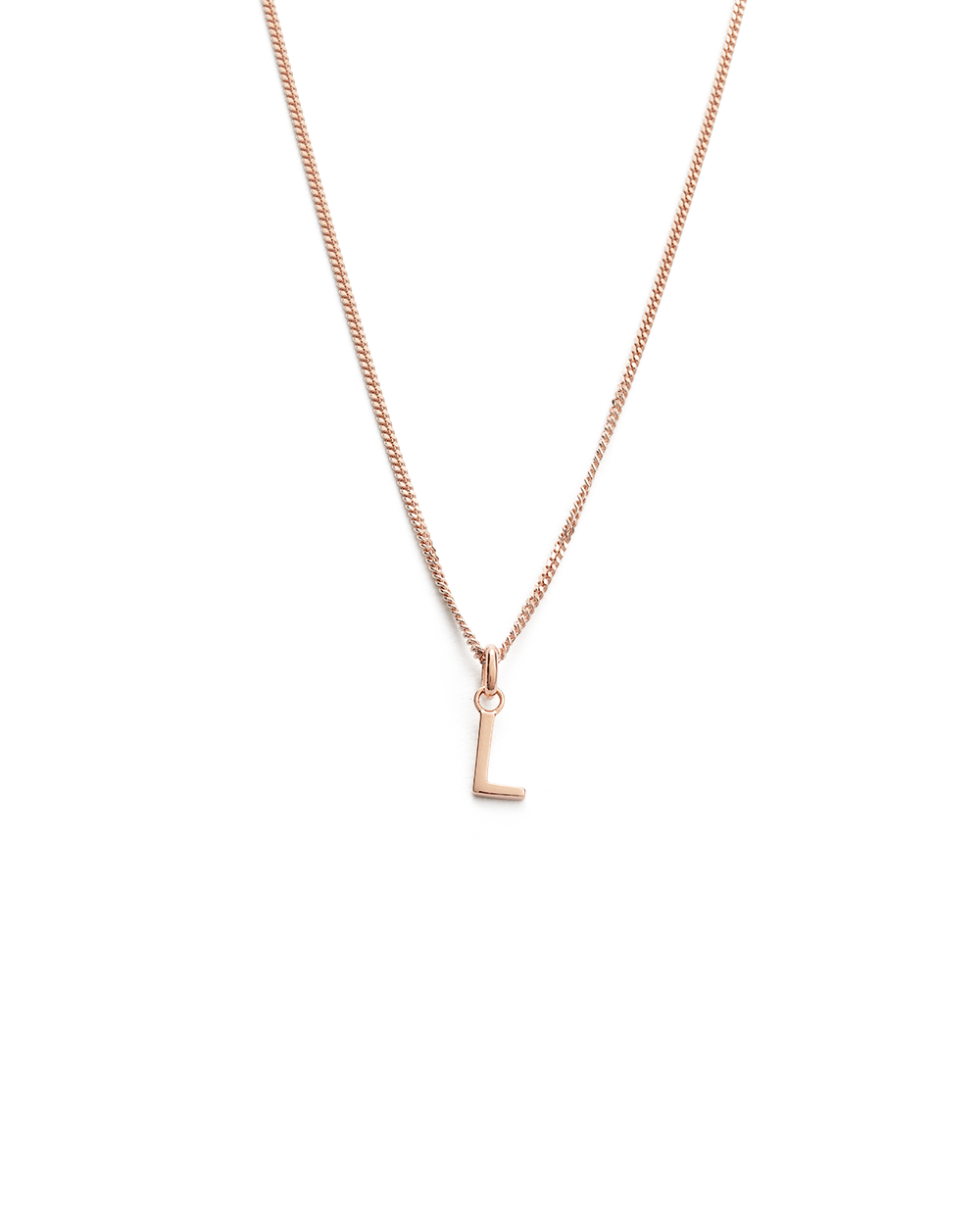 OUTLINE INITIAL NECKLACE A-Z (18K ROSE GOLD VERMEIL)