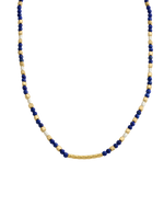 LAPIS BEADED NECKLACE (18K GOLD PLATED)