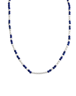 LAPIS BEADED NECKLACE (STERLING SILVER)