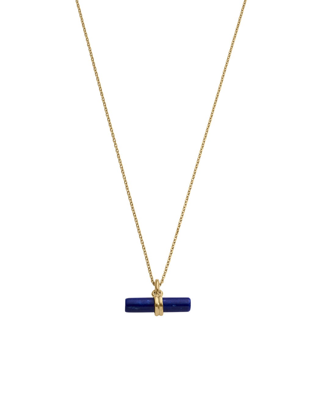 LAPIS T-BAR NECKLACE (18K GOLD VERMEIL)